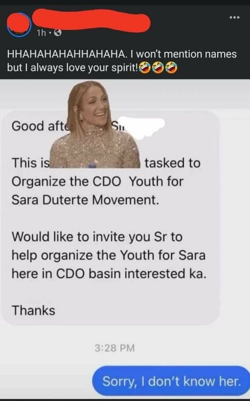 alianloi's tweet photo. Anong CDO Youth for Sara Movement? Jusko. 🤢🤮
WE. DON'T. KNOW. HER https://t.co/6lGTJM4R2T
