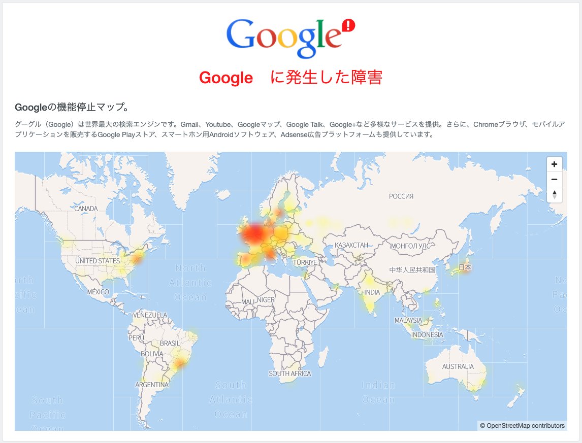 今日 google 障害