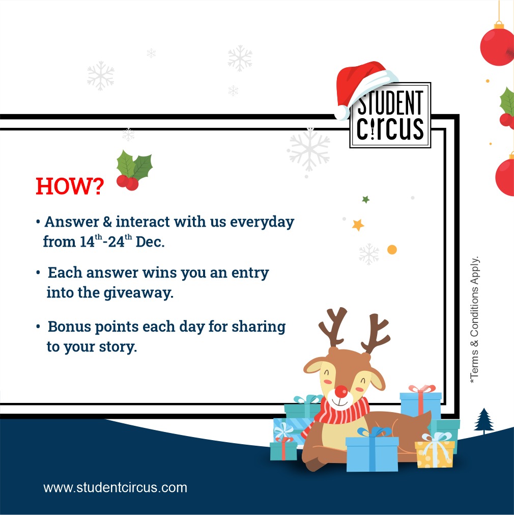 StudentCircus's tweet photo. NOW LIVE: For some festive cheer amidst a tough year, we at Student Circus are celebrating #12DaystoChristmas by giving away £250 among 5 of our followers!

Head over to Instagram for the Question of the Day and more details, terms &amp; conditions.
#Christmas2020 https://t.co/dB84iBm2dj