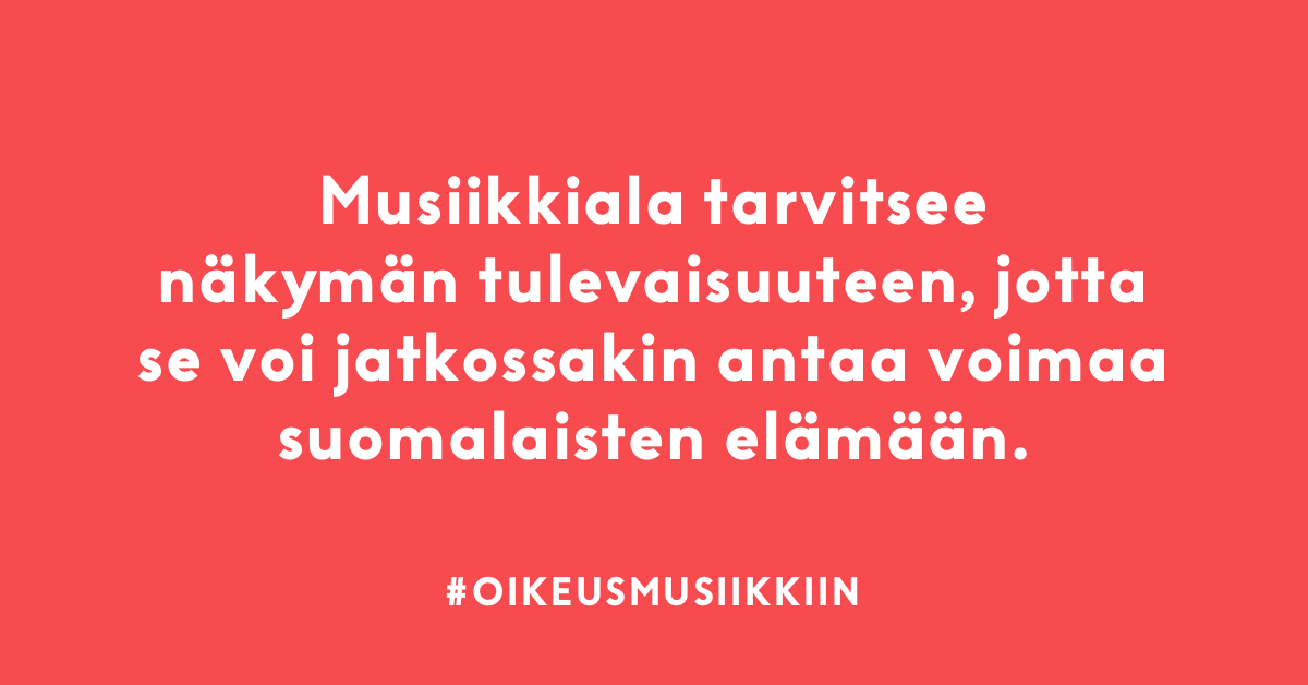 TeostoOfficial's tweet photo. Musiikki auttaa meitä jaksamaan kriisin keskellä. 🎶❤️Koronapandemian vuoksi alan 30 000 ammattilaista ovat nyt menettämässä elinkeinonsa.Tarvitaan paitsi tukea, myös fiksu suunnitelma elpymisestä. ➡️ JAA, jos mielestäsi suomalaisilla on oltava  #oikeusmusiikkiin jatkossakin❗ https://t.co/cj3SoH3q4H