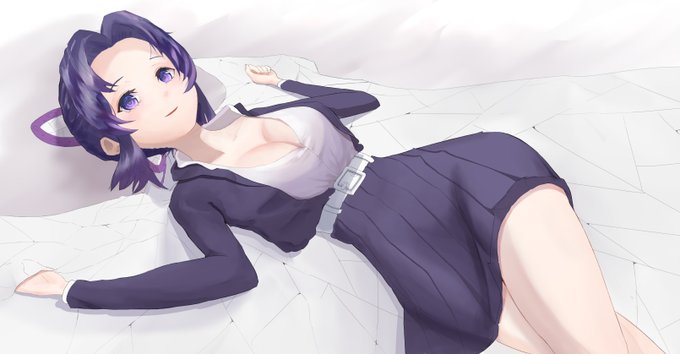 甘味りんさんがTwitterに投稿した胡蝶しのぶ(鬼滅の刃)のイラスト。