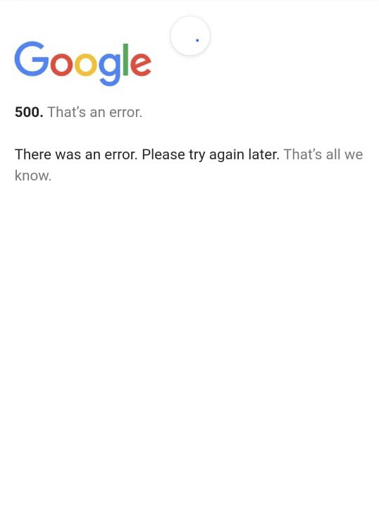 ChiragJaswal2's tweet photo. When biggest search engine gets lost.  #googledown https://t.co/00Av69r0cs