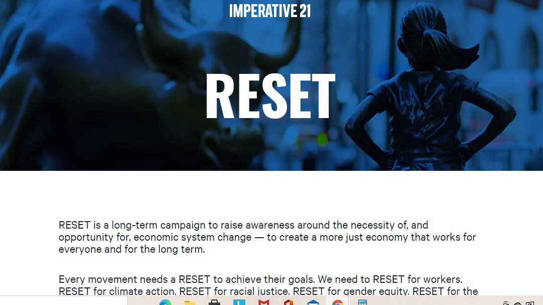 We were shocked by The Great Reset, while their explanation is: "RESET is a long-term campaign to raise awareness around the necessity of, and opportunity for, economic system change."It is obvious now, that they've been planning Reset for a years. They don't hide it.