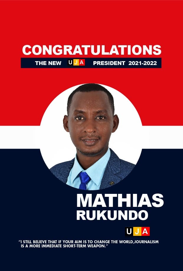 LoveGalandi's tweet photo. Vision Group's Mathias Rukundo has been elected UJA President. He replaces Kazibwe Bashir Baziira the NUP Parliamentary Candidate for Kawempe South. Congrats comrade https://t.co/YXNxCLbA3R