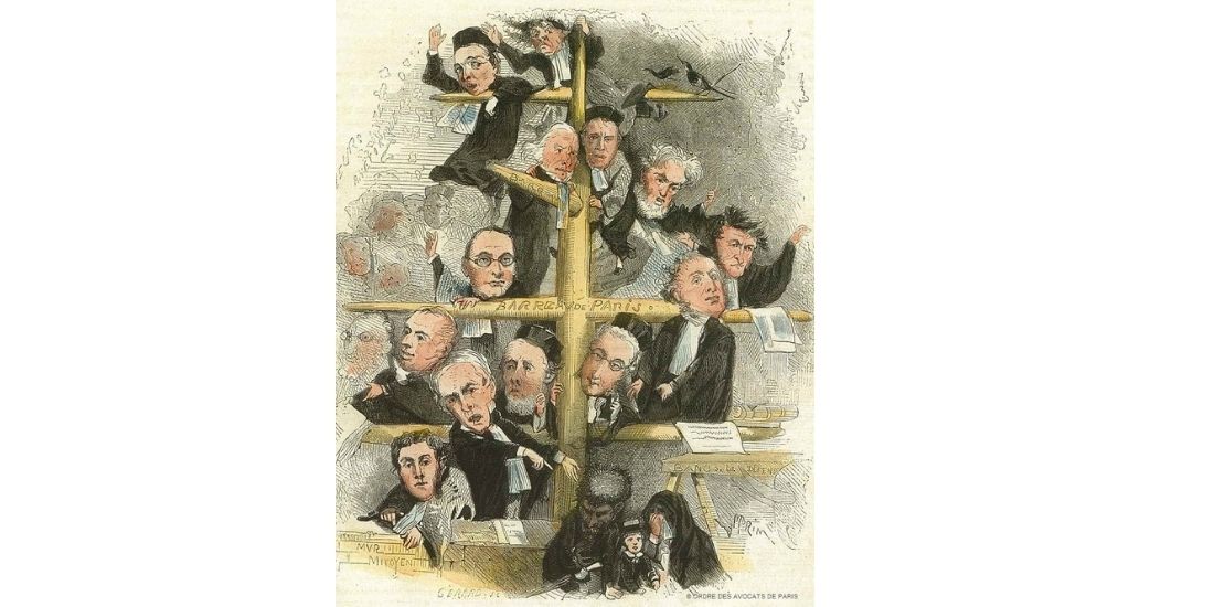 Zoom sur les #avocats vu par Morin. Cette #gravure aquarellée de Morin datée de 1867, présente avec #humour plusieurs avocats du Barreau de Paris. Plus de détails sur notre site :  museedubarreaudeparis.com/zoom-sur-les-a… 
#avocat #justice #eloquence  #musee #collection #parole  #histoire