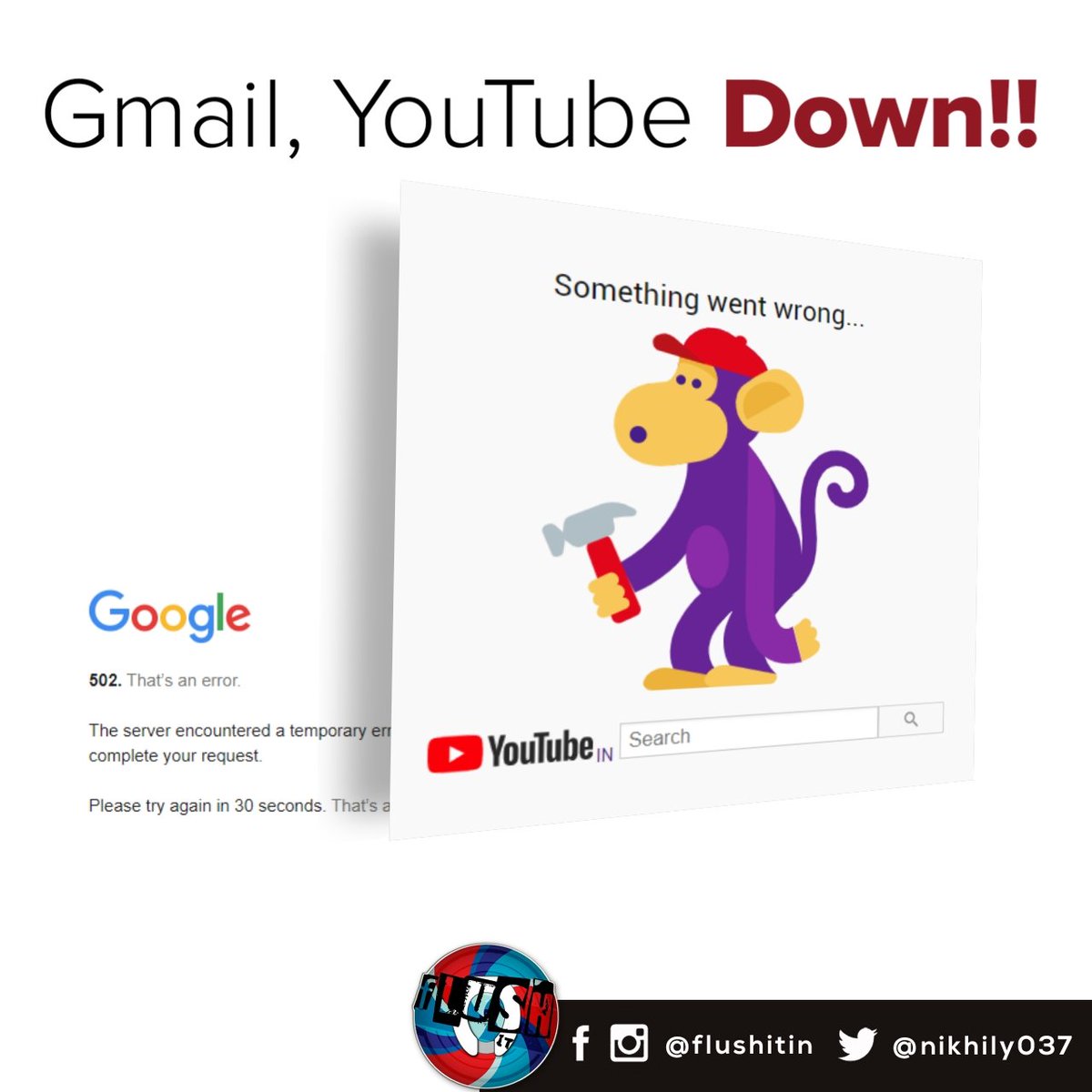 nikhily037's tweet photo. ये क्या हो रहा है भाई...?
@Google
@GoogleIndia
@YouTubeIndia
.
.
.
#youtube #gmail #down #youtubedown #googledown #gmaildown  #flushit  #meanwhileinindia https://t.co/9UiCN8wLp3