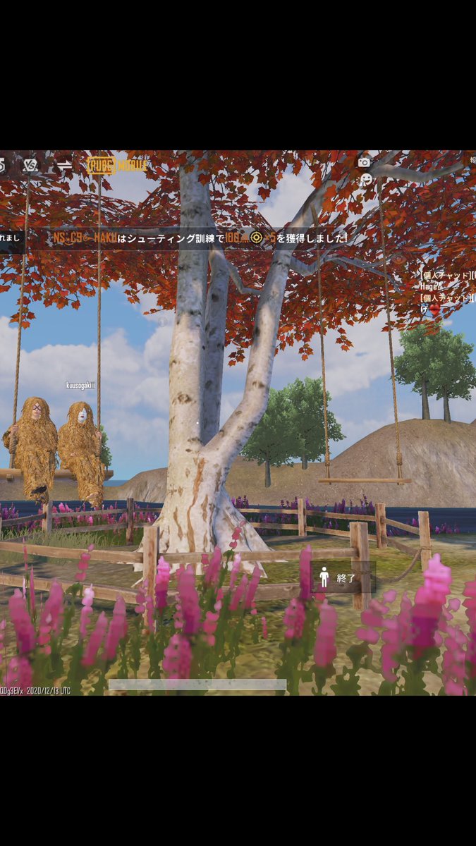 はなぷり Pubgモバイル ブランコ マイフレンド様とブランコ 木が秋なのは 気のせい いつから変わったのー プレイグラウンド入った時から追いかけてきてくれてたの知ってて 猛ダッシュで逃げた いまさら告白してみた