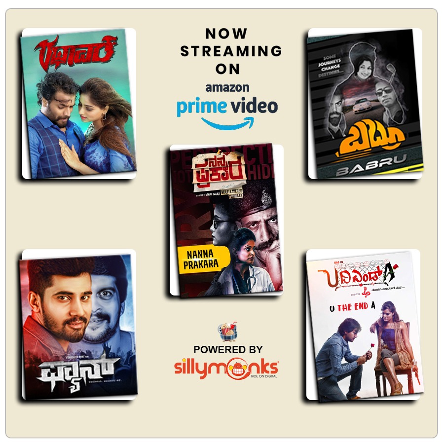SMSandalwood's tweet photo. Watch the latest Kannada movies now Streaming on @PrimeVideoIN
#NannaPrakara #Babru #Rathaavara #Fan #UTheEndA
https://t.co/6evaXBWBYP
#SillyMonks #AmazonPrime https://t.co/FBD4WxArny