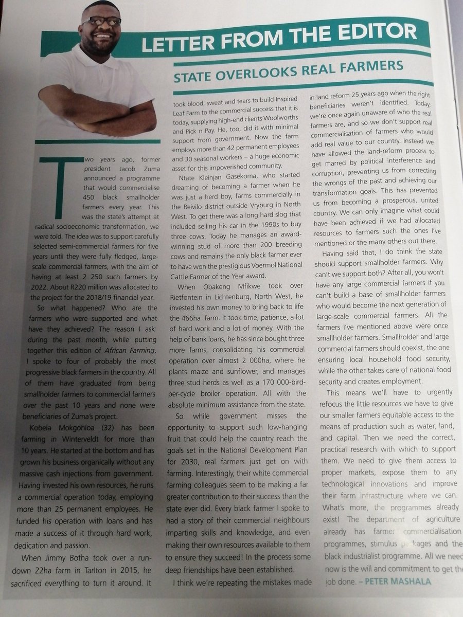 Here's my take on state support and commercialization of black farmers.