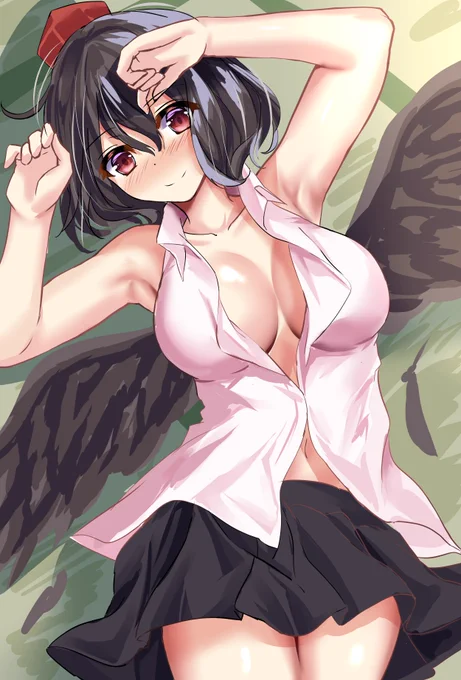 「今なら変な事しても、忘れてあげますよ～…」
酔っ払ってごろごろしてる文ちゃん
#深夜の真剣お絵描き60分一本勝負
+50 