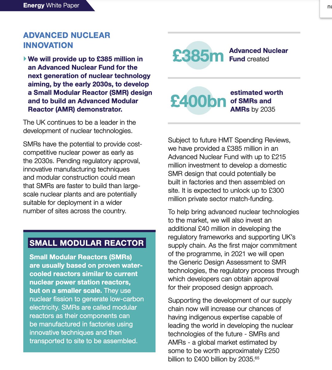 7. Quite a bit on SMRs and Advanced Modular Reactors (AMRs) - screenshots for ease of reference. All good stuff. Obviously we would like to see more urgency appropriate to the scale and timescales of the climate challenge, but let's be grateful for important steps taken today.