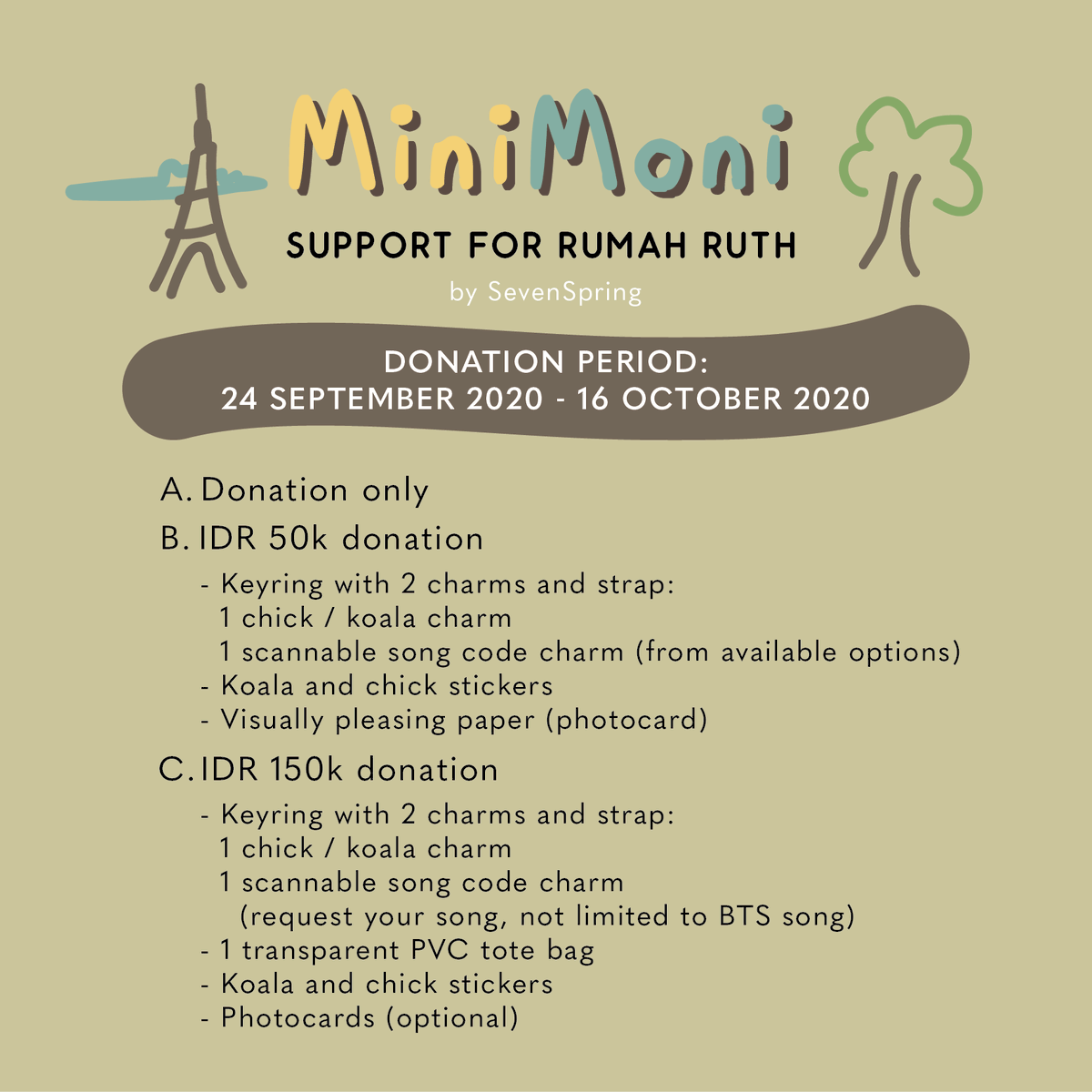 sevenspring_prj's tweet photo. Sep-Okt 2020 lalu untuk rayain ulang tahun RM & Jimin dari BTS, SevenSpring melakukan fundraising yang disalurkan ke @rumahruth . Project ini adalah project pertama SevenSpring 💜💜💜
#sevenspringproject #jiminbirthdayproject2020 #rmbirthdayproject2020
#minimoniday #fundraising https://t.co/qza7qcQJFE