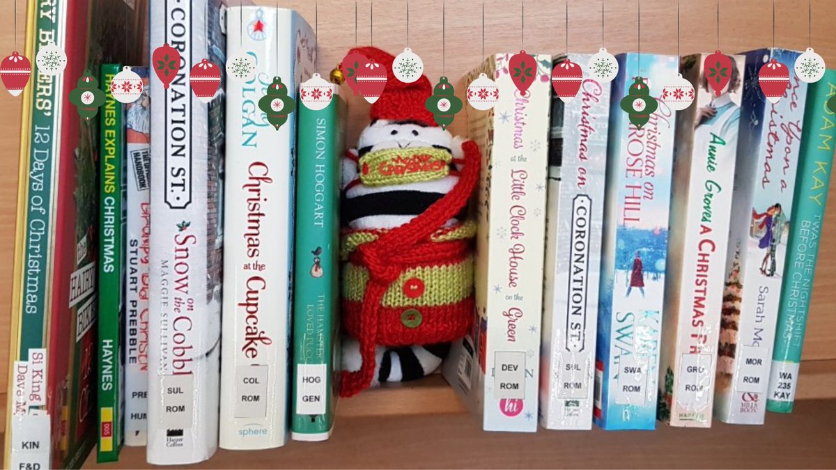 GEHSWFTLibrary's tweet photo. 🎅Festive word search around the library? Billy was up for that! Donning his new face mask to keep him and our users safe he was very happy with the great selection of 'CHRISTMAS' books he found today. Wonder 😉 what he'll find tomorrow...#billythelibrarycat #teameliot #oddoneout https://t.co/3QHw9s1yZN