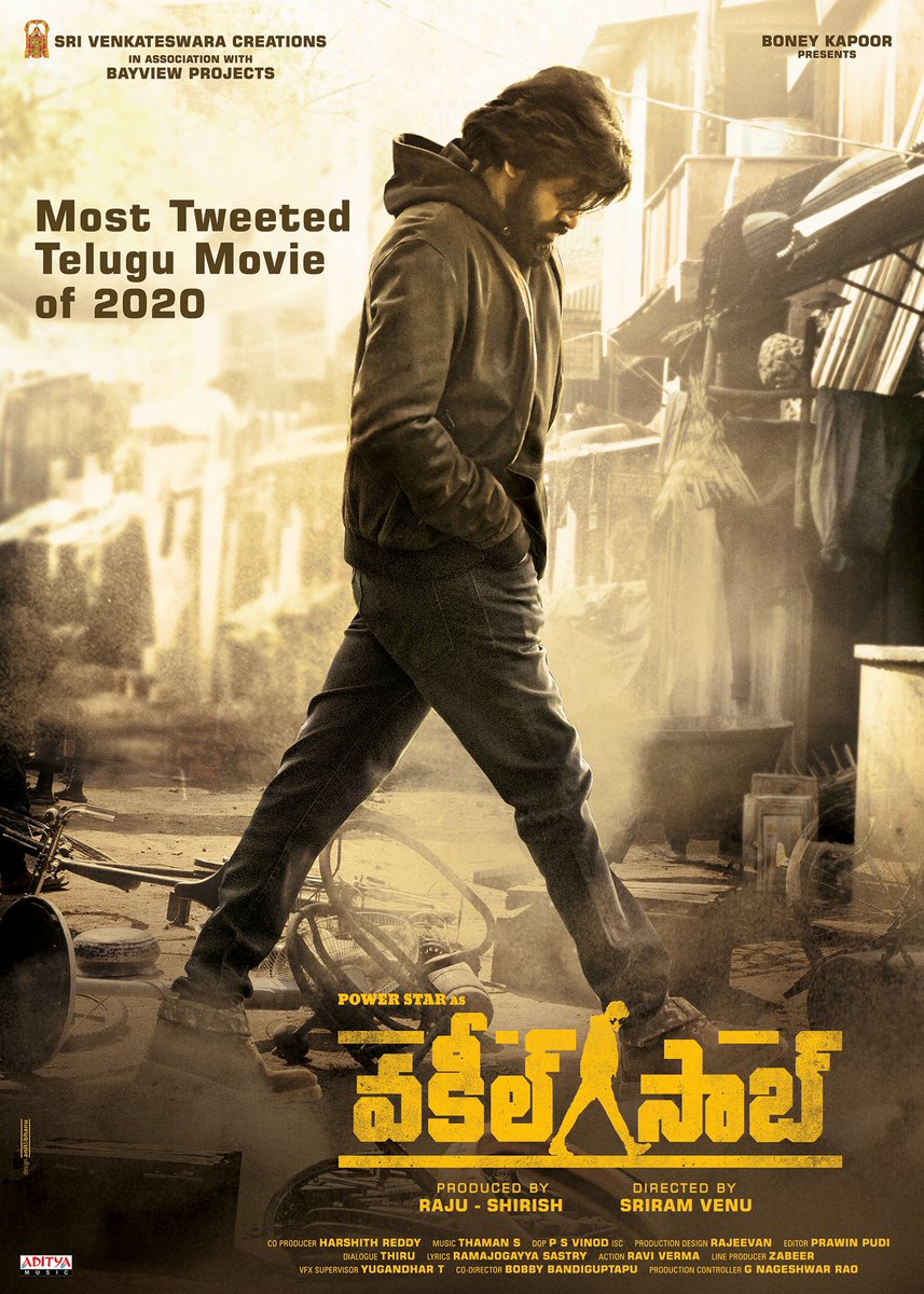 MusicThaman's tweet photo. Powerstar @PawanKalyan’s #VakeelSaab is the #MostTweetedTeluguMovie of 2020!

It will be in 2021 AlSO!! 💥💥🧨🧨🏆🎵📢❤️

Mark my words dear #powerstar FANS 

This is Gonna be HUGE 🥰📢📢

The POWER Will Strike SooN🔥

My love &amp; respect to our leader ♥️ Shri 
@PawanKalyan gaaru https://t.co/Y6zkSwZRLI