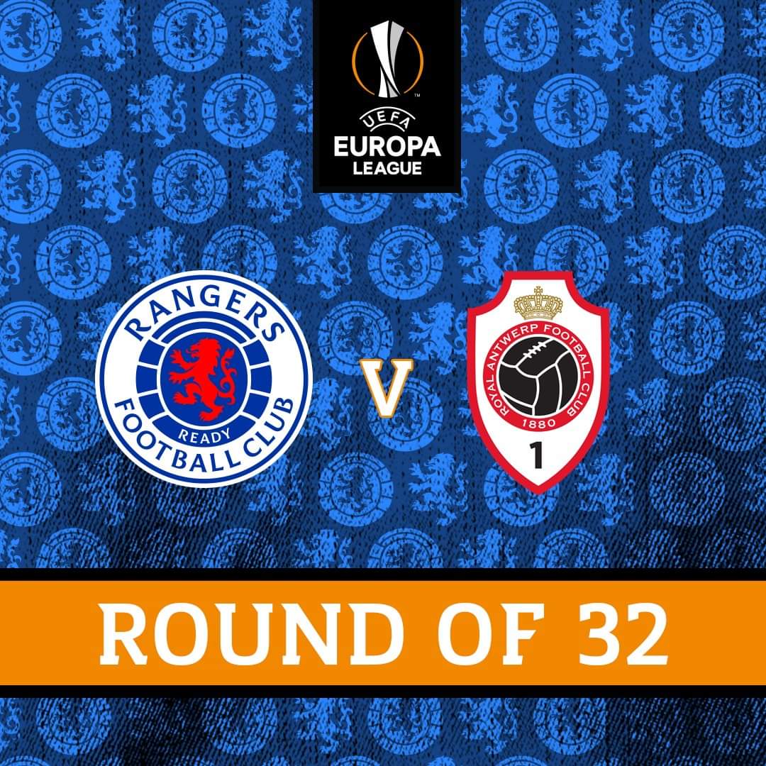 Last 32 of the #EuropaLeague #EuropaLeagueDraw

<a href="/RangersFC/">Rangers Football Club</a> 
<a href="/official_rafc/">Royal Antwerp FC</a> 

🔴⚪🔵