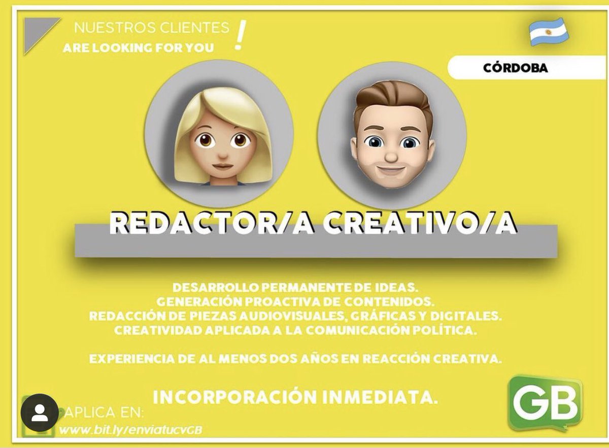 ¡Atención Córdoba!
Nuevas ofertas laborales para vos 🤩
#vendedor #comercial #redactor #empleo <a href="/VivireNuevaCba/">VivirenNuevaCórdoba®</a> <a href="/TrabajoArBot/">Bolsa de Trabajo Ar</a>