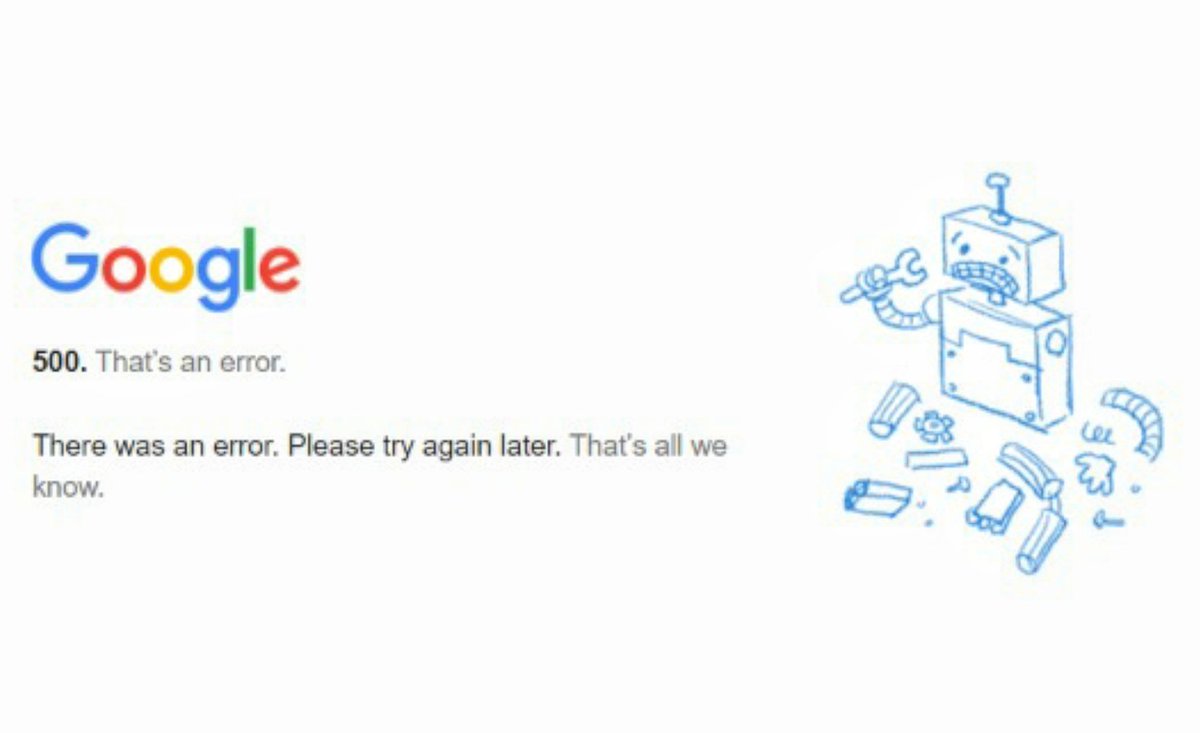 hub_innovators's tweet photo. When Google servers crash . The moment we say "let's end the meeting". 
Sure they are listening to us. Google sus🤔
#googledown https://t.co/OlZnKapm3q