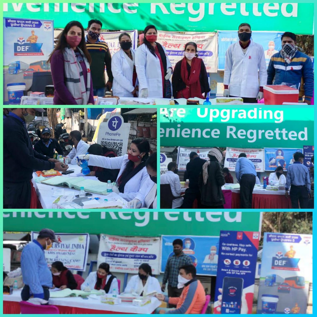 HPCL's tweet photo. The greatest wealth is health. To mark Universal Health Coverage Day #HPCL Retail Outlet Vishal Service Station #Chandigarh organised an awareness cum health camp for their staff as well as customers, free of cost #DeliveringHappiness https://t.co/zAlnubtZCy