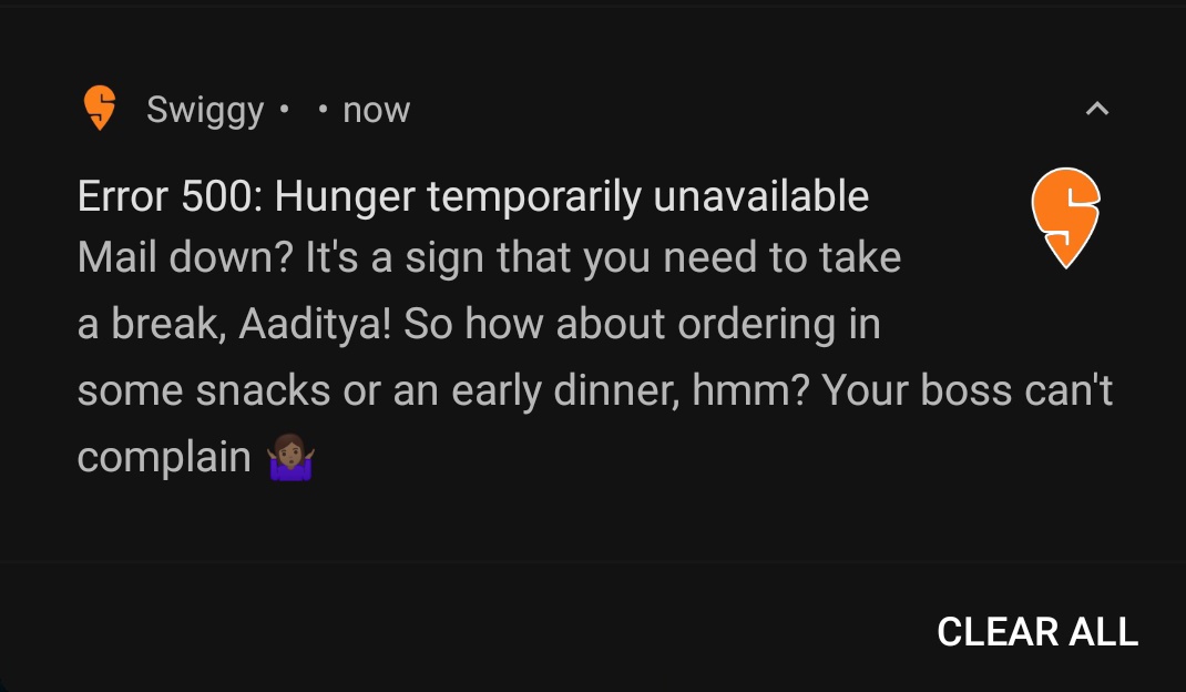 Swiggy thug life 😂
<a href="/swiggy_in/">swiggy</a>

#googledown