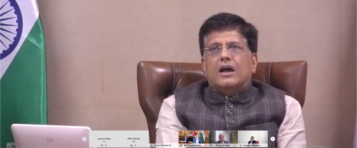 Today Hon’ble CIM, Shri  @PiyushGoyal held a bilateral meeting with Mrs. Elizabeth Truss, Secretary of state for intonational Trade, UK.