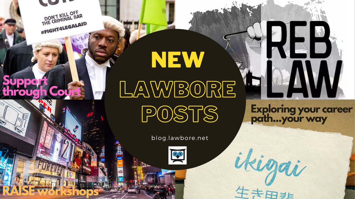 The <a href="/lawbore/">Lawbore</a> student journo team have been out reviewing events. Riccardo <a href="/SupportTCourt/">Support Through Court</a>'s In Conversation (feat. <a href="/wigsandwords/">Sarah Langford</a> &amp; William Clegg QC), Tasfia covered <a href="/RebLaw_UK/">RebLaw UK</a>,  Byul at the RAISE workshops &amp; Breshna listening to Tina Carlile on career paths blog.lawbore.net