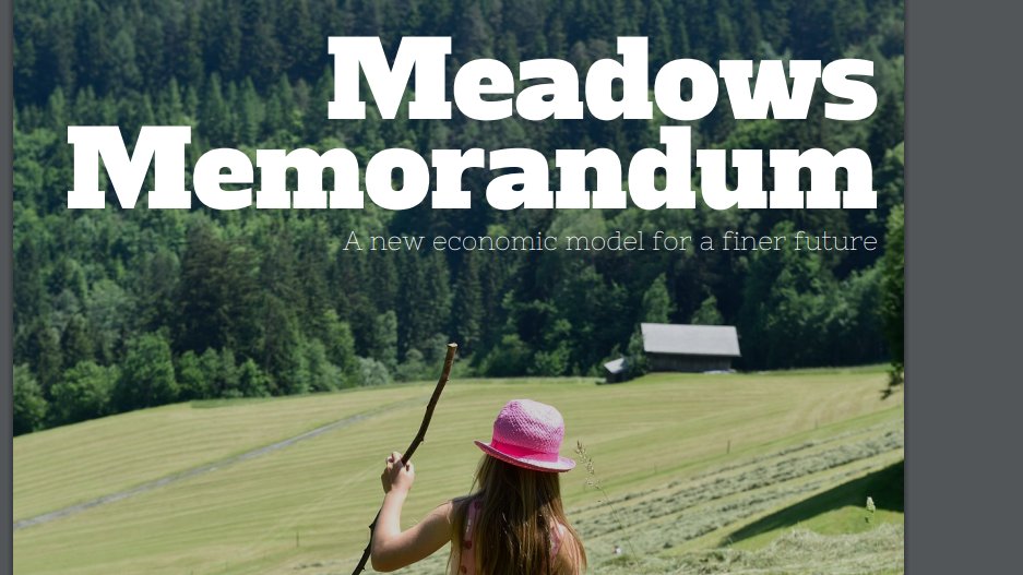 The massive economic change was built upon Meadows Memorandum's postulates. "The economic system change articulated in the Imperatives is necessary to make material progress to Build Back Better, including WEF stakeholder capitalism incentive. https://wellbeingeconomy.org/wp-content/uploads/2019/05/Meadows-Memorandum-with-Cover-V81-copy.pdf
