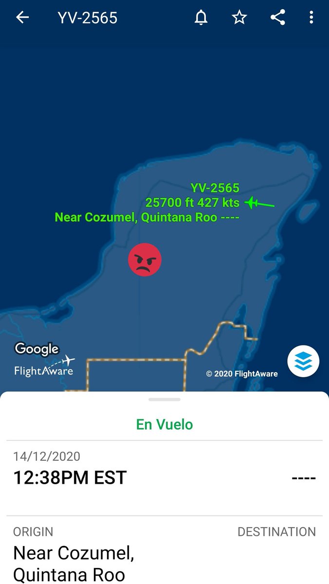 Arr3ch0's tweet photo. El sancionado LJ45 de PDVSA #YV2565 de Maiquetía #Venezuela a Cozumel #Mexico y ahora sigue su ruta, probablemente a Toluca. https://t.co/ExRlyH20pd
