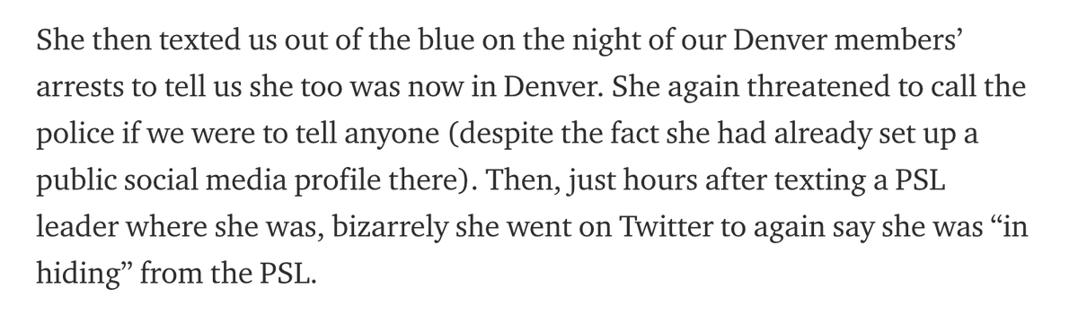 PSL's women central committee members make a lot of wild accusations against Steven Powers' accuser but they didn't provide even 1 receipt, not one shred of proof that any of the things they say happened actually happened at all. No hyperlinks, screenshots, nothing.