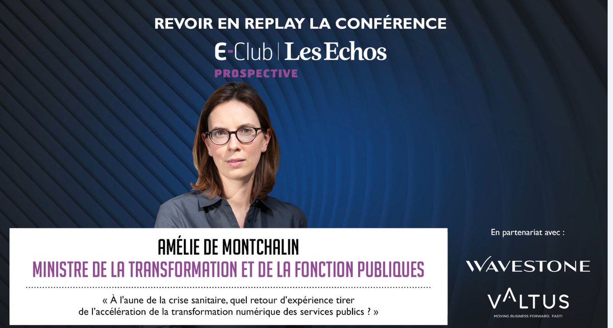 clublesechos's tweet photo. @AdeMontchalin : «le couple maire-préfet est un gage de réussite pour que la décision publique soit efficace et bien comprise » @WavestoneFR @ValtusT @adeMontchalin #tranformations #teletravail #numerique #fonctionpublique https://t.co/Ug9Q02RU7T