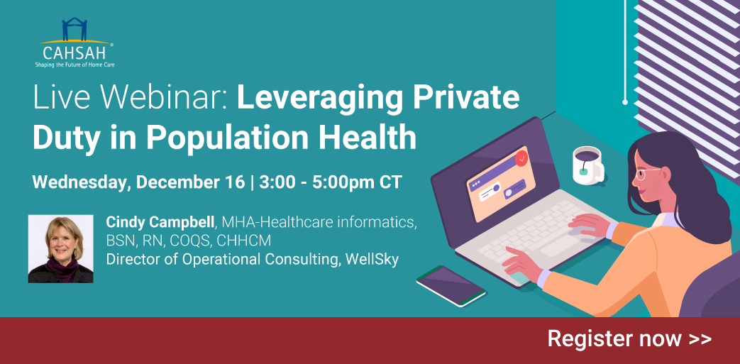WellSkyHealth's tweet image. Join us and @CAHSAHUpdates for a live webinar presented by WellSky’s Director of Operational Consulting @homecarecindy on leveraging private duty #HomeCare in population health &amp;amp; the importance of addressing #SDoH.

—&amp;gt; Register here: cahsah.org/educational_ev…
