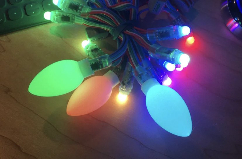 KeithsTestG's tweet image. Hey!  There’s still time to #3dprint clip-on diffusers to turn your #NeoPixels into Frosted C9 bulbs! 

Check out my #instructable for the good stuff! 👉 instructables.com/NeoPixel-Frost… 

@instructables #christmaslights #3dprinting #makers