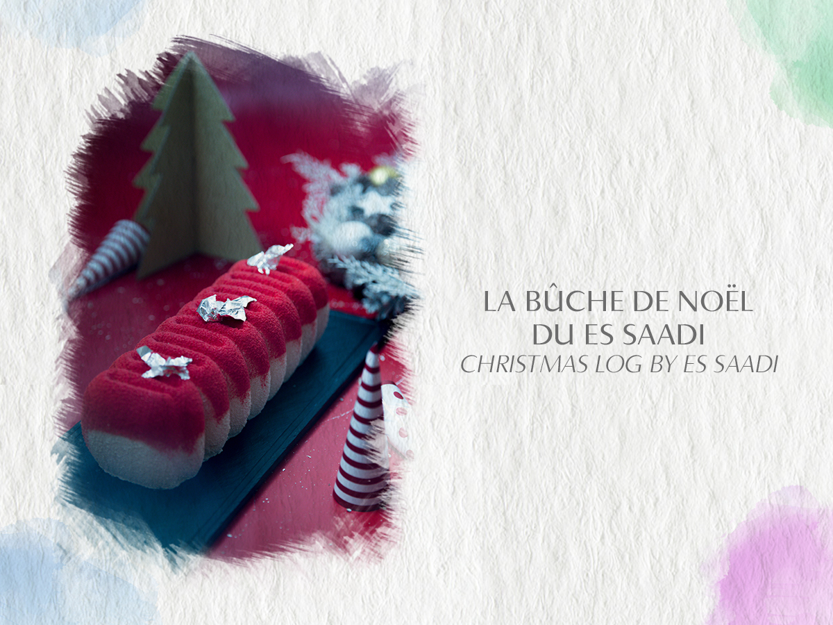 Enjoy the Es Saadi's Christmas log, an original creation with surprising flavours.
A marriage of a fine gluten-free chocolate biscuit and chestnut cream, enrobed with a light Madagascar vanilla mousse and a thin layer of white chocolate : ideal for the festive season. ✨
#EsSaadi