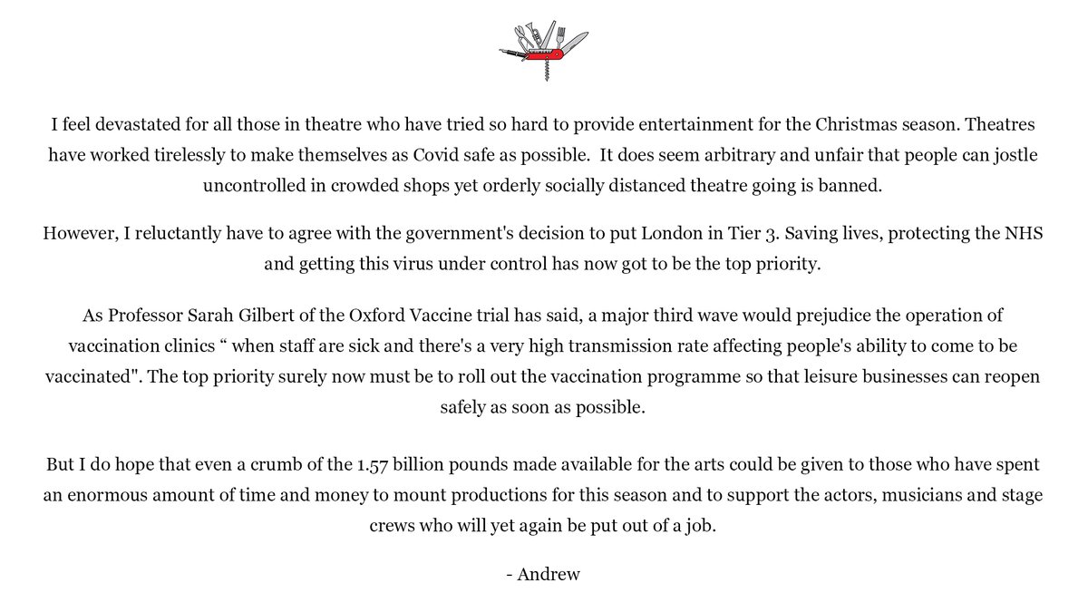 A statement from Andrew. - #TeamALW