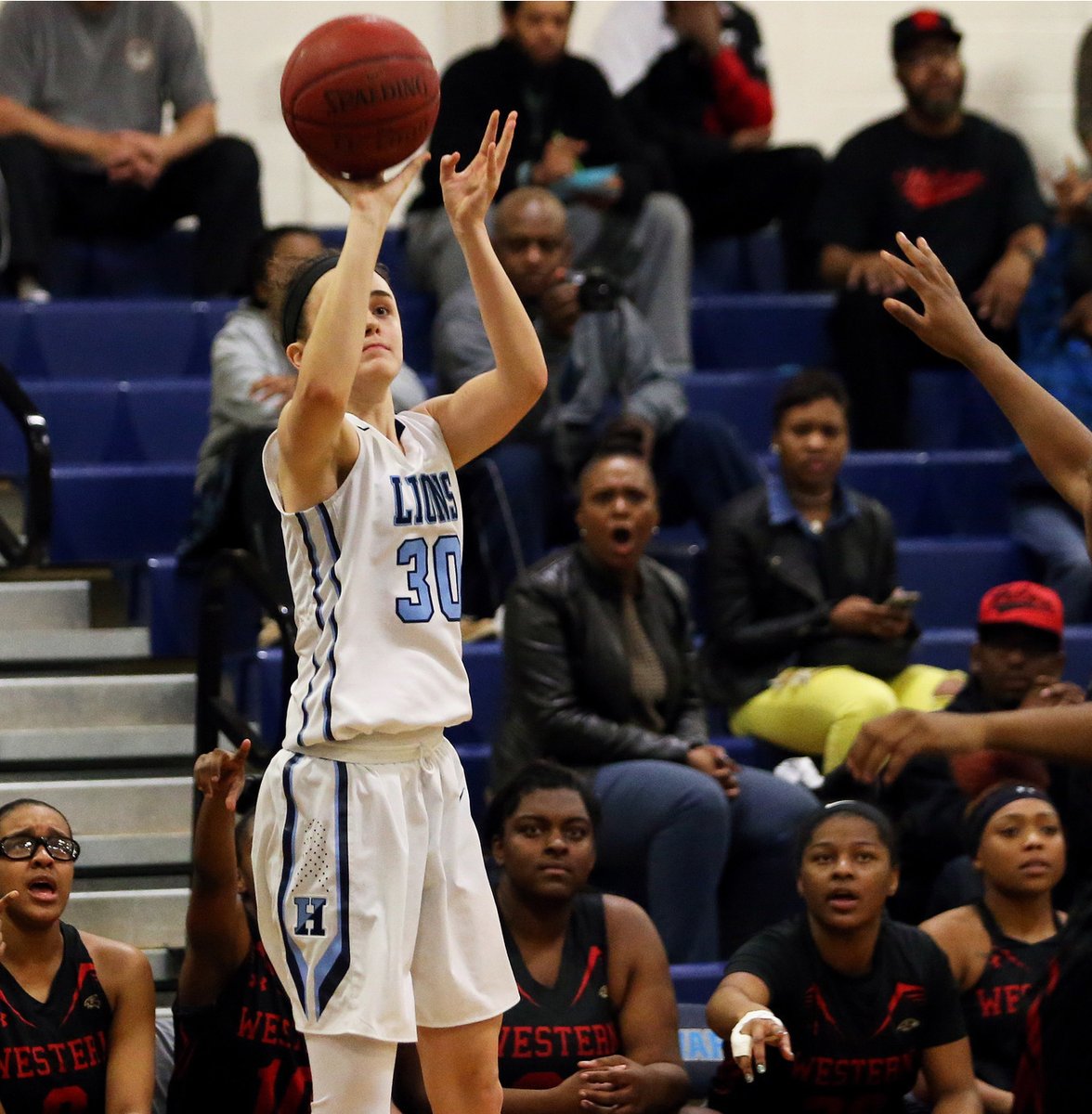 On Saturday, <a href="/Howardladyhoops/">Howard Girls Bball</a> grad Sam Lewis (<a href="/samlewiss_/">Sam Lewis</a>) hit 11 threes — the most by any DI player this winter — on her way to setting a <a href="/StagsWBball/">Fairfield Women’s Basketball</a> record with 39 points. Read about her historic performance and breakthrough season so far, HERE: bit.ly/3mgxzMw