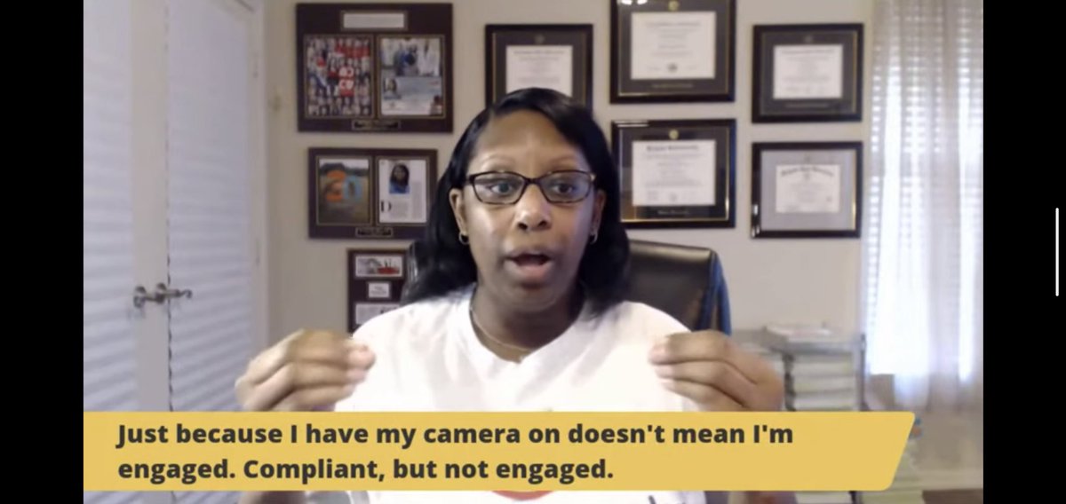 Are we forcing ss to have their cameras on? Digital equity is a topic that needs to be addressed. Camera on doesn't signify engagement:Compliance does not signify engagement. What engages one student does not engage another.<a href="/educatoralex/">Dr. Desiree Alexander of Educator Alexander</a> <a href="/jmattmiller/">Matt Miller 🗑️</a> <a href="/DitchThatTxtbk/">Ditch That Textbook</a> #DitchSummit