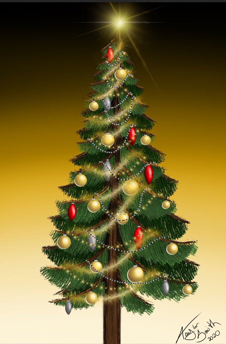 TartCanadian's tweet photo. #DecemberDechART day 14/19/25 - golden/evergreen/ornament. Just had some fun playing around with different brushes https://t.co/RJnzyqi2Yt