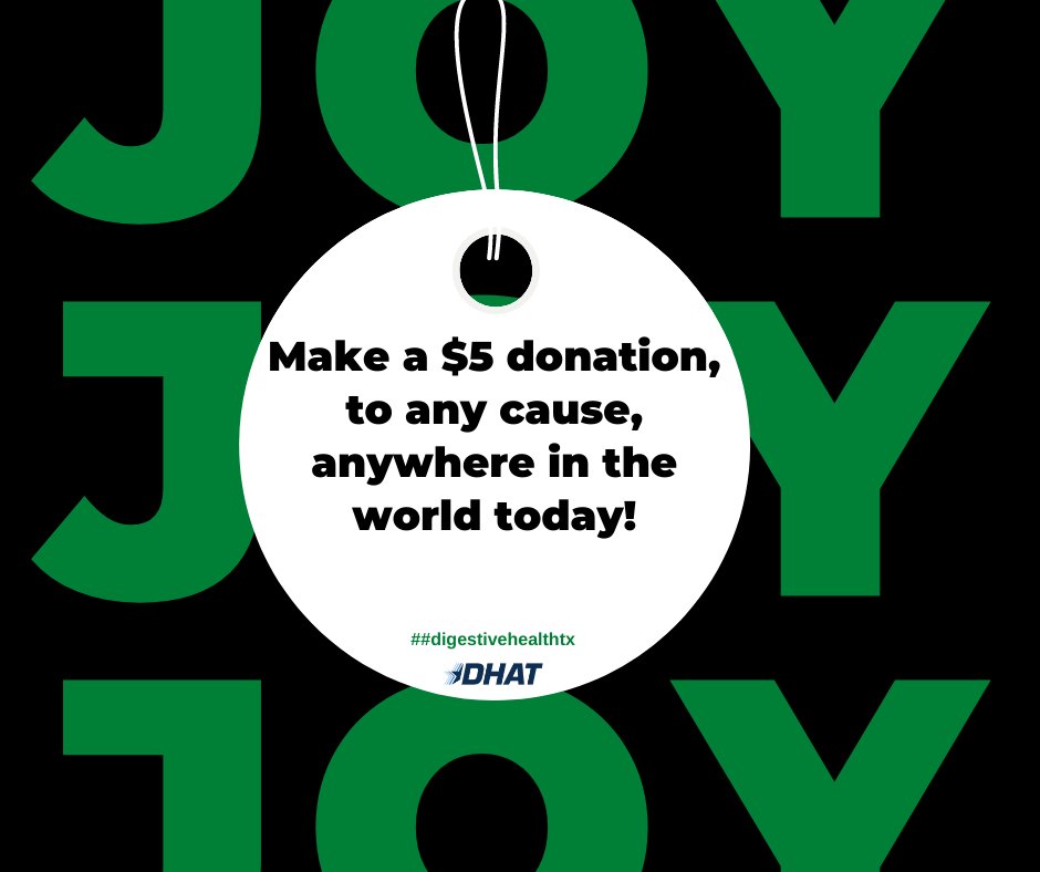 Day 19 | #31DaysOfJoy Challenge!

December 19th: Make a $5.00 dollar donation to any cause, anywhere in the world today!

dhat.com | #DigestiveHealthTX