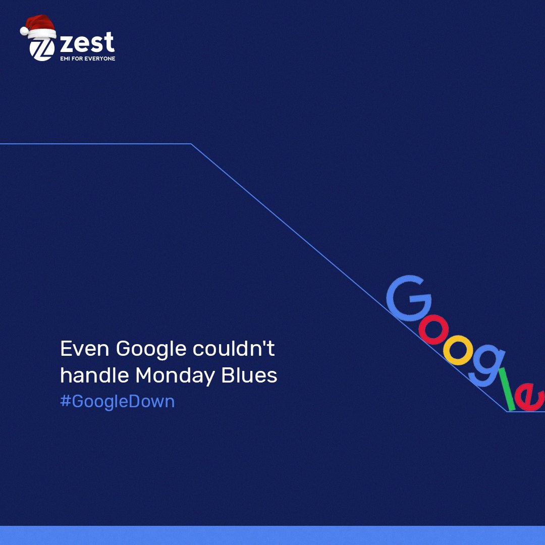ZestMoney's tweet photo. Monday blues got way too real for Google!
#GoogleDown #GoogleServicesDown #OkGoogle #Google https://t.co/ICPYVgFEsl
