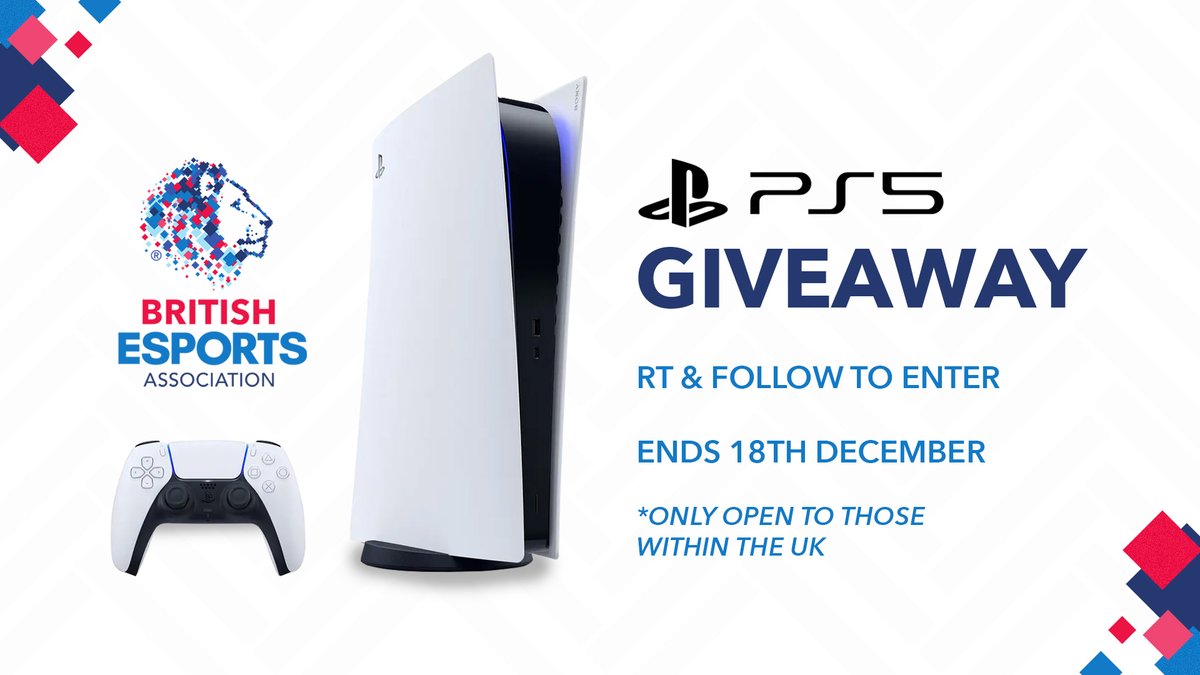 British_Esports's tweet photo. We told you we had something special coming and what better way to make someone's Christmas! 

🎁 PS5 Giveaway 🎁  
🔁RT &amp; Follow us to enter
🗓️ Closes 18th December
🇬🇧 UK only

Terms and conditions:
https://t.co/0DgVqJFj2f https://t.co/q78guoywCG