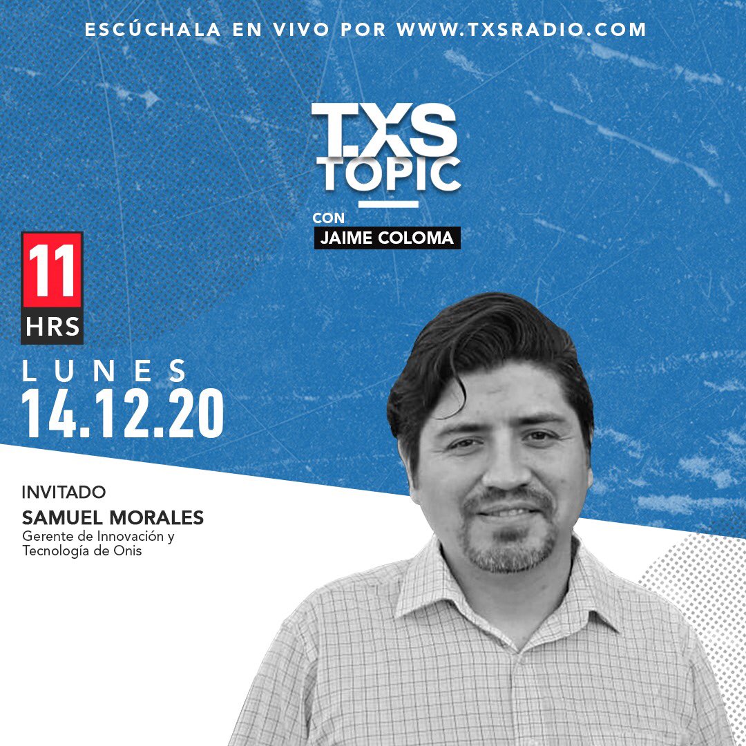 txsradio's tweet photo. Ya estamos en vivo con @JaimeColomaT en una nueva edición de #TXSTopic junto a #SamuelMorales, Gerente de Innovación y Tecnología de #Otis
.
No te lo pierdas solo por https://t.co/iLEQDpHHmU 📲 https://t.co/J44fF7X6yI
