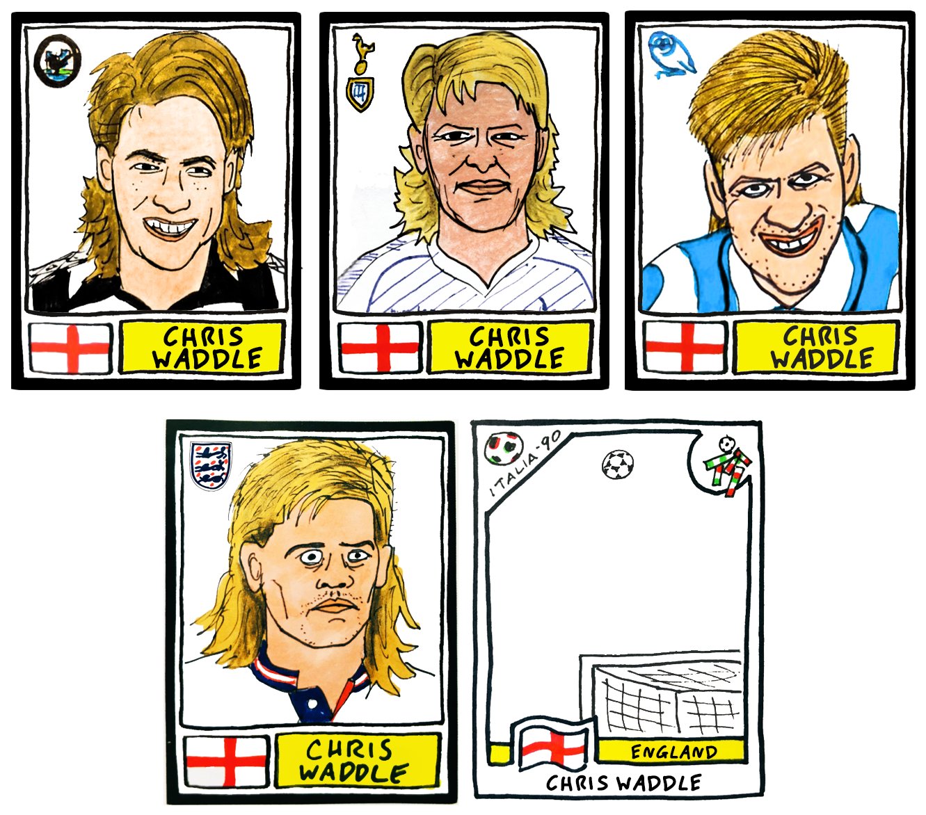 Happy Birthday to Chris Waddle who, let\s be honest, we\ve never quite got the hang of drawing 