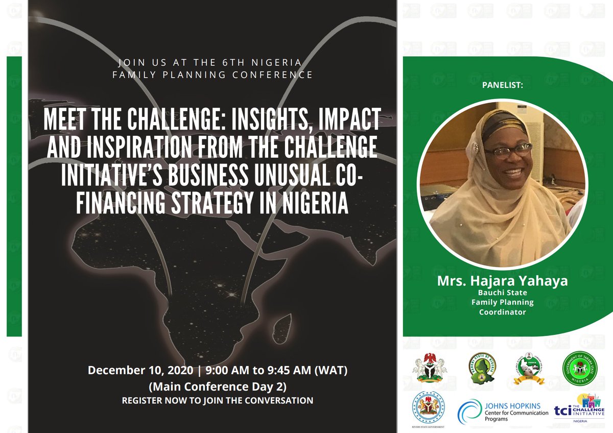 getittogetherNG's tweet photo. At The Challenge Initiative (TCI) session during the 6th Nigeria Family Planning Conference, Mrs. Hajara Yahaya shared what the relationship between TCI and the Bauchi State government has been like.
#NFPC2020
#NFPConference
#GetItTogetherNG https://t.co/BONZZHczUM