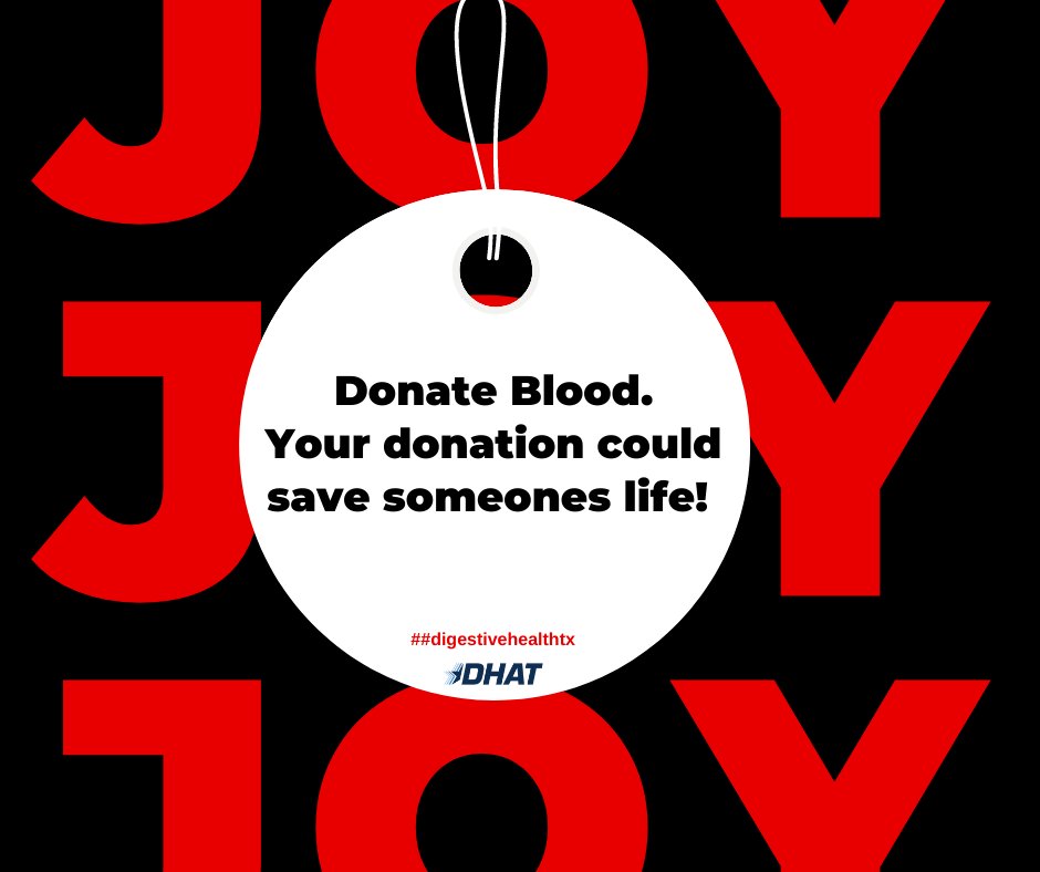 Day 27 | #31DaysOfJoy Challenge!

December 27th: Donate Blood. Your donation could save someone's life! 

dhat.com | #DigestiveHealthTX