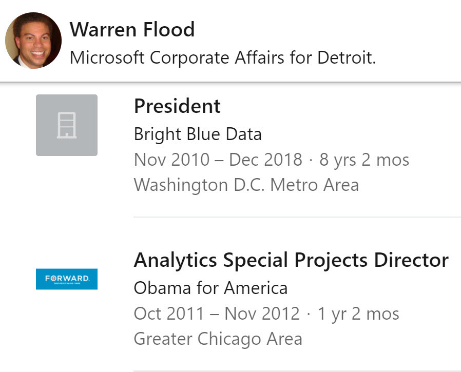 5. Even more interesting that Warren Flood has worked for a long time for Joe Biden as has his wife.