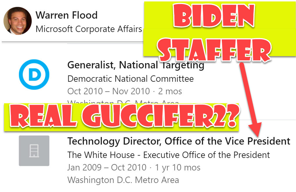 5. Even more interesting that Warren Flood has worked for a long time for Joe Biden as has his wife.