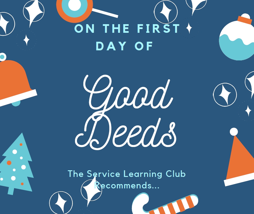 An announcement from our Service Learning Club! #givethanks #thankful #club #service #bethelight