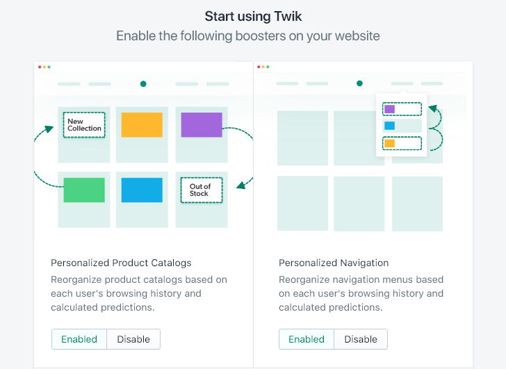 TwikPlatform's tweet photo. #twik #automatically #personalizes your #store #shopify #menu #navigation and #products so each #visitor will see most relevant #products https://t.co/9JGRODSJcW https://t.co/7Z2KHraRDL