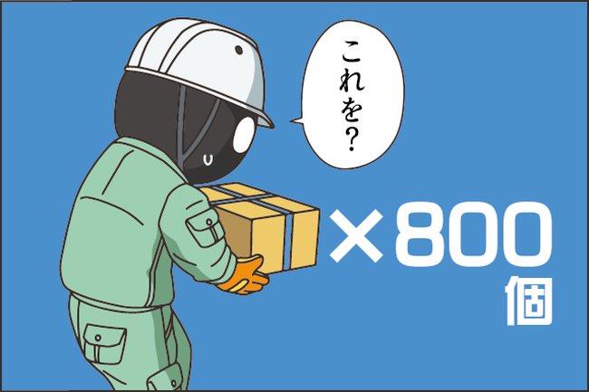 トラックの仕事 積み下ろし編
体力よりも根気!工場パレット800個。
①工場
少しズッシリしたダンボールを、800個搬入。
②パレット
1パレットに20個載せる。合計40パレットをハンドリフトを使用、工場奥へ運ぶという仕事です。
③積み方
棒積みすると崩れるので組みます。「組む」=「回し」 