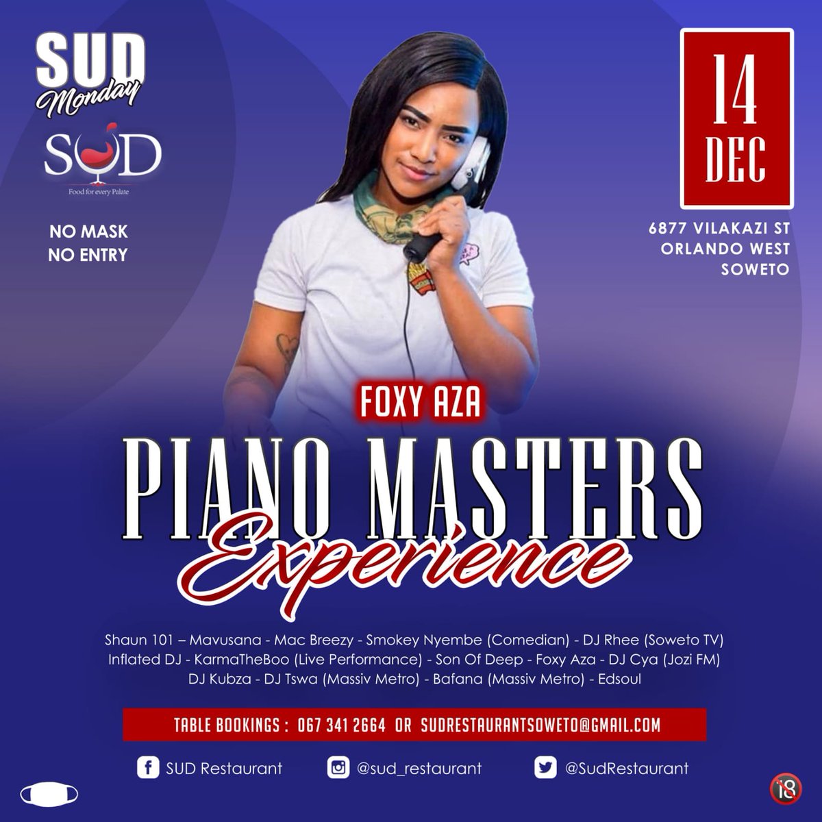 Pianomasters2K's tweet photo. Let's go💃💃💃🔥🔥🔥 @SudRestaurant  Mondays 🔛🔛🔛 @EdsoulSA @Foxyaza @karmatheboo @djbafana https://t.co/upExWidYBq