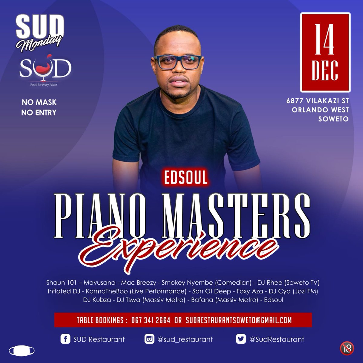 Pianomasters2K's tweet photo. Let's go💃💃💃🔥🔥🔥 @SudRestaurant  Mondays 🔛🔛🔛 @EdsoulSA @Foxyaza @karmatheboo @djbafana https://t.co/upExWidYBq